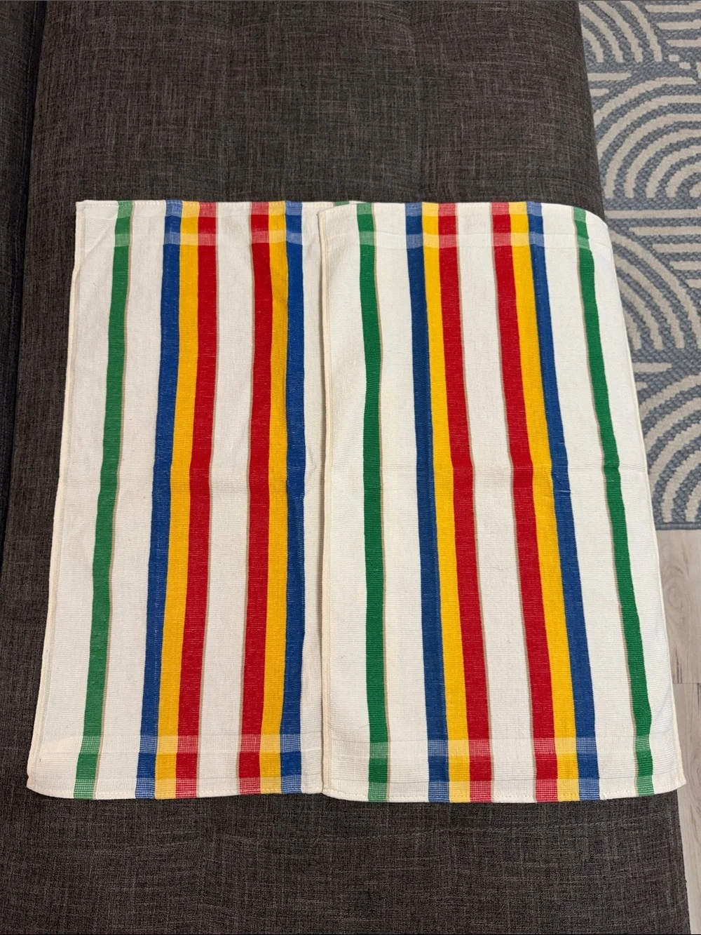 Vintage Ritz Made in USA Striped Cotton Towels Set of 2 Frederick & Nelson